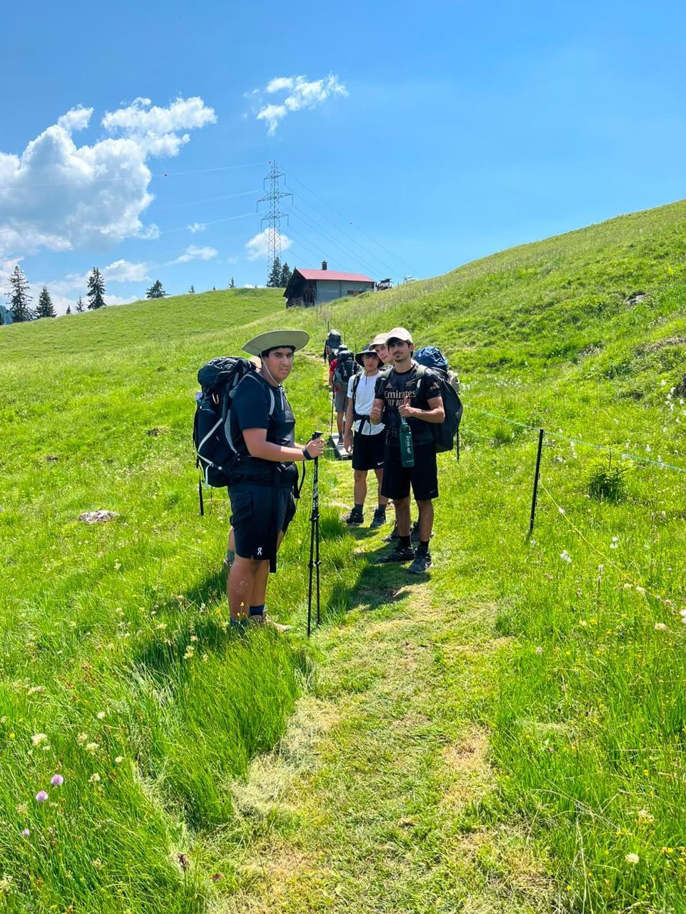 Sultan’s Duke of Edinburgh expedition group hiking in the countryside